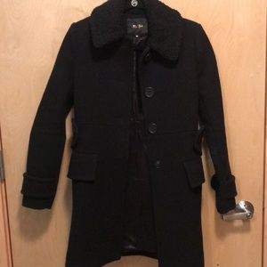 Maje pea coat with trim collar